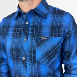 Men's Technical Mountain Bike Flannel - (Blue) -Cognativemtb Shop 14