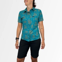 Women's Catalyst Mountain Bike Button-Down Shirt | Rhodo Teal