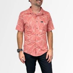 Men's Catalyst Mountain Bike Button-Down Shirt | Dropical Terra-Cotta -Cognativemtb Shop 27