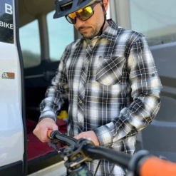 Men's Technical Mountain Bike Flannel - (Black/White) -Cognativemtb Shop 46