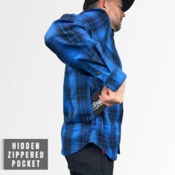 Men's Technical Mountain Bike Flannel - (Blue) -Cognativemtb Shop 7