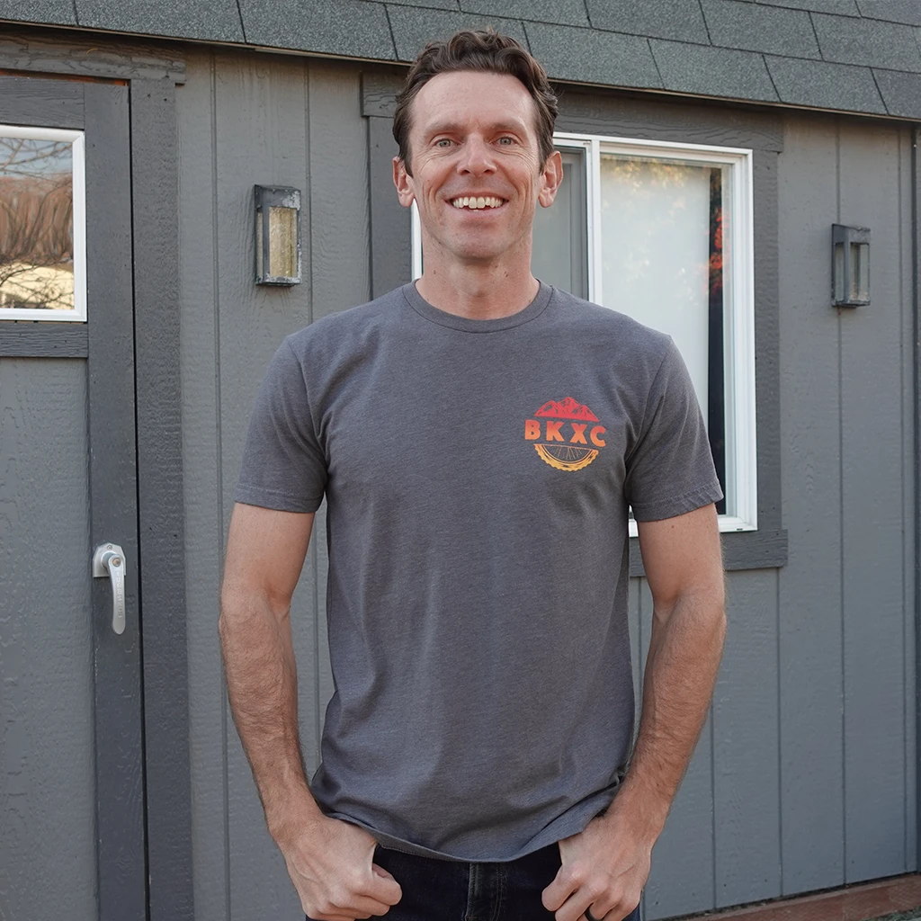 BKXC Logo - Men's Shirt (Heather Gunmetal) 2 BKXC Logo - Men's Shirt (Heather Gunmetal) - Image 2