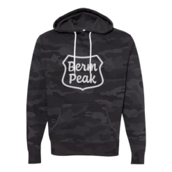 Berm Peak Ranger Logo Lightweight Unisex Hoodie (Black Camo)