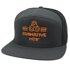 Chain Logo - 7 Panel Trucker Hat (2 Color Options) -Cognativemtb Shop ChainLogoCharcoal