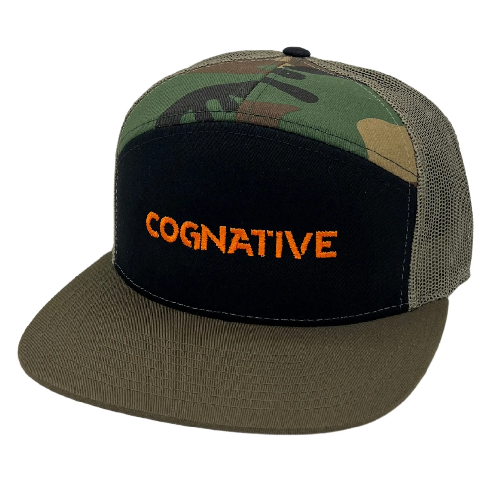 Cognative Logo - 7 Panel Trucker Hat (Camo) 1 Cognative Logo - 7 Panel Trucker Hat (Camo)