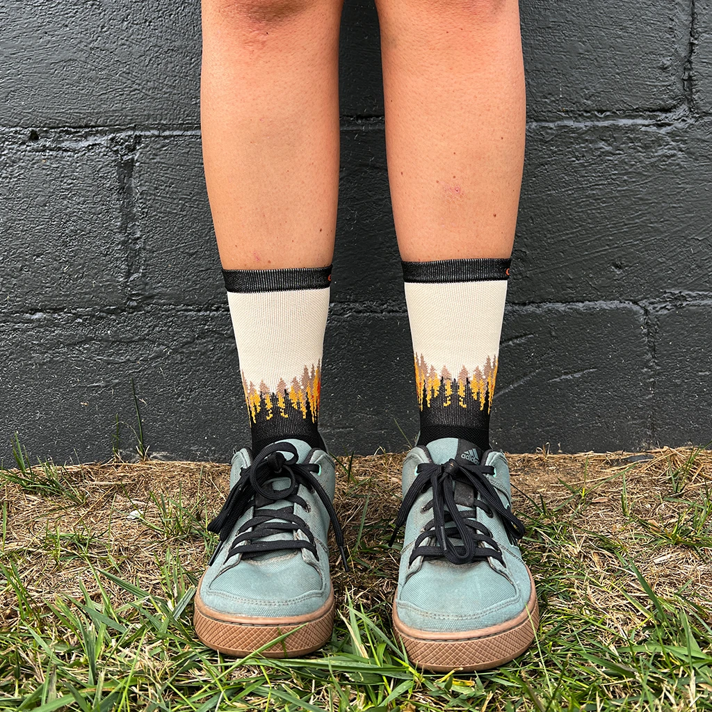 SockGuy Standard Issue MTB Tech Sock - Trees (Orange/Tan) 3 SockGuy Standard Issue MTB Tech Sock - Trees (Orange/Tan) - Image 3