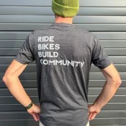 Men's Ride Bikes Build Community Shirt (2 Color Options) 8 Men's Ride Bikes Build Community Shirt (2 Color Options) -Cognativemtb Shop HeatherCharcoal