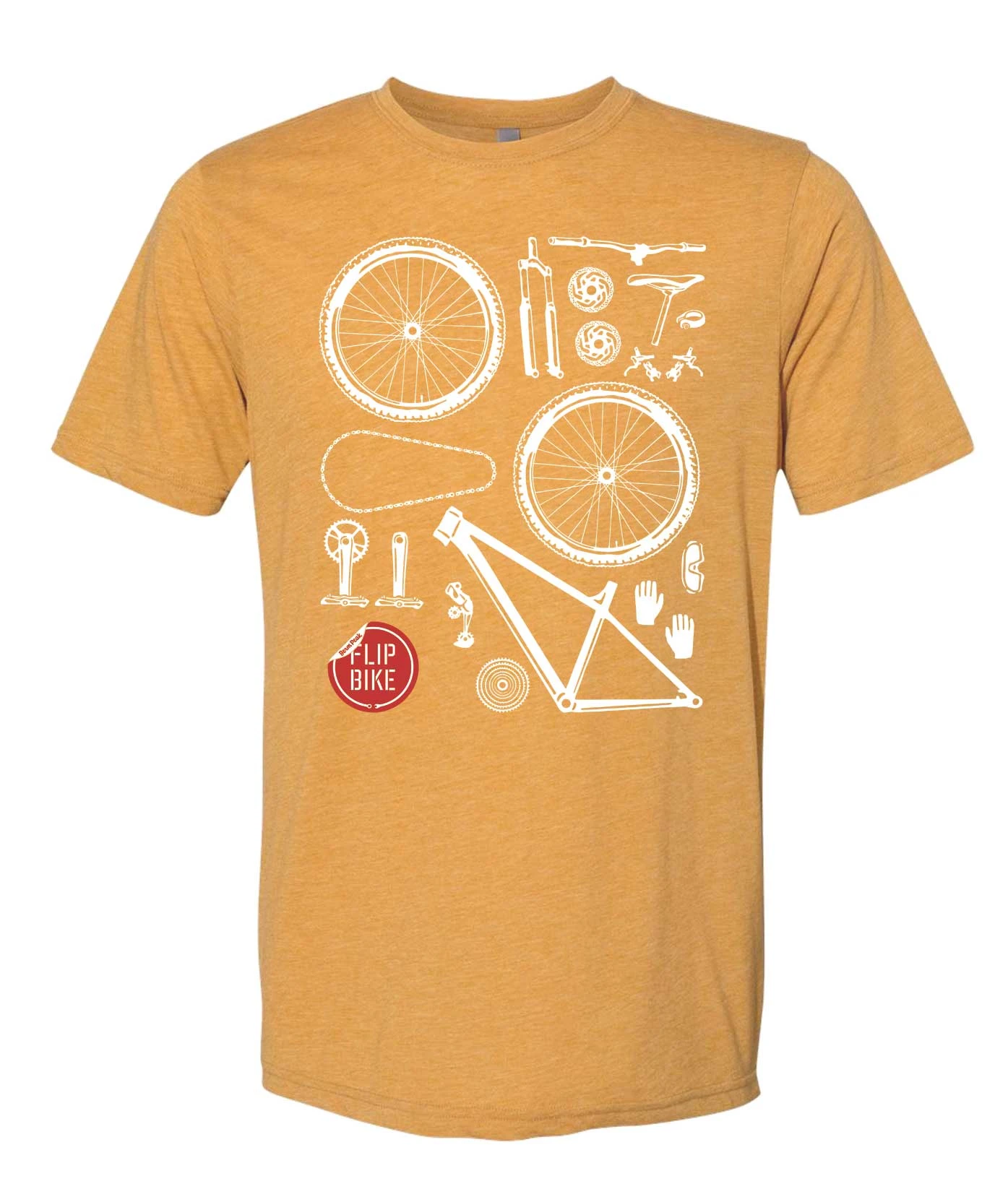 Flip Bike Men's Shirt (Antique Gold) 1 Flip Bike Men's Shirt (Antique Gold)