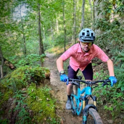 Men's Catalyst Mountain Bike Button-Down Shirt | Dropical Terra-Cotta -Cognativemtb Shop MensTerraCotta2