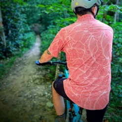 Men's Catalyst Mountain Bike Button-Down Shirt | Dropical Terra-Cotta -Cognativemtb Shop MensTerraCotta3