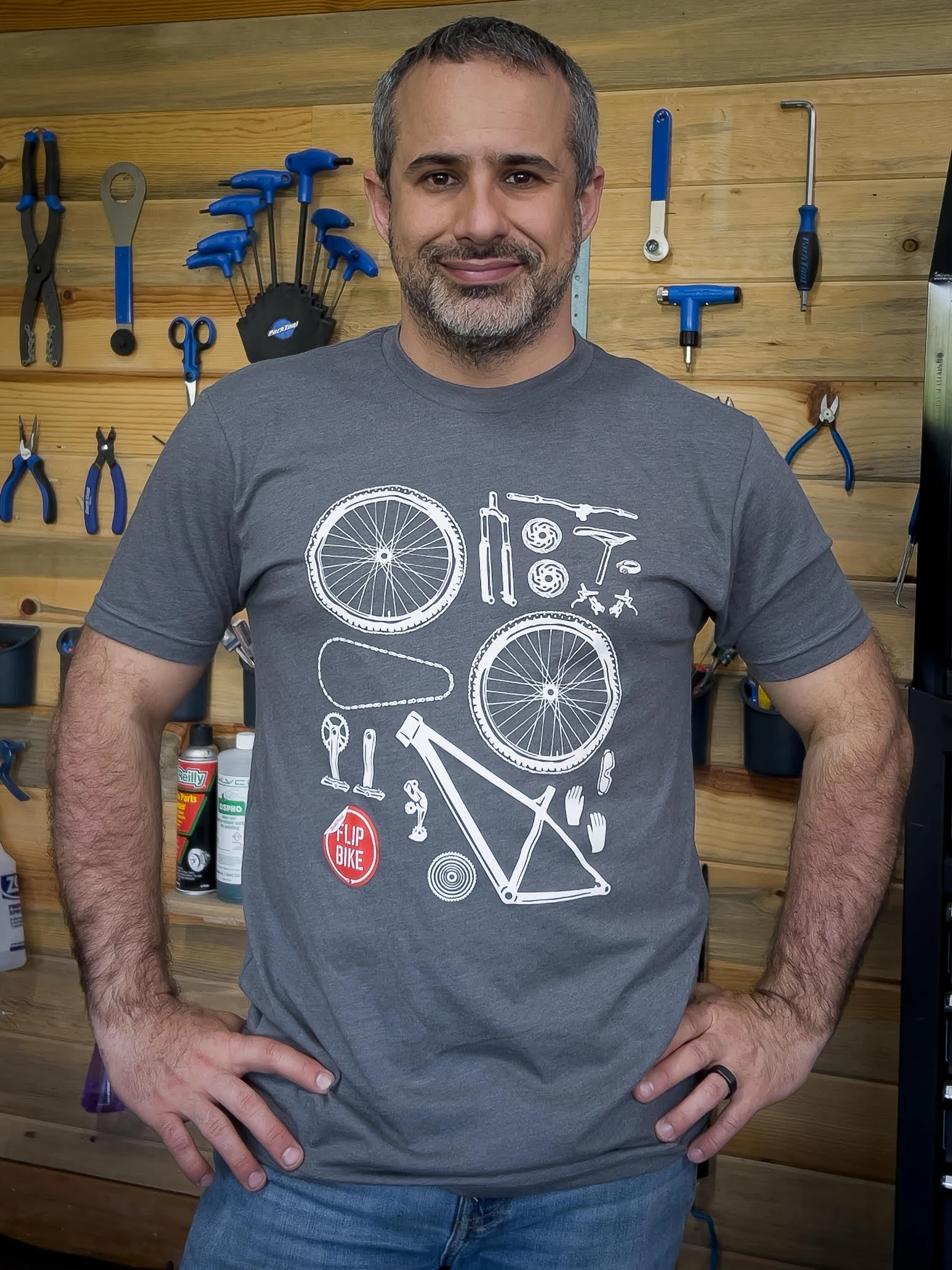 Flip Bike - Men's Shirt (Charcoal) 2 Flip Bike - Men's Shirt (Charcoal) - Image 2