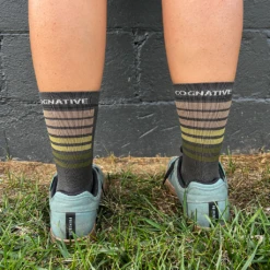 SockGuy Overlook Standard Issue Sock - (Earth Stripes) -Cognativemtb Shop WoolGrey2