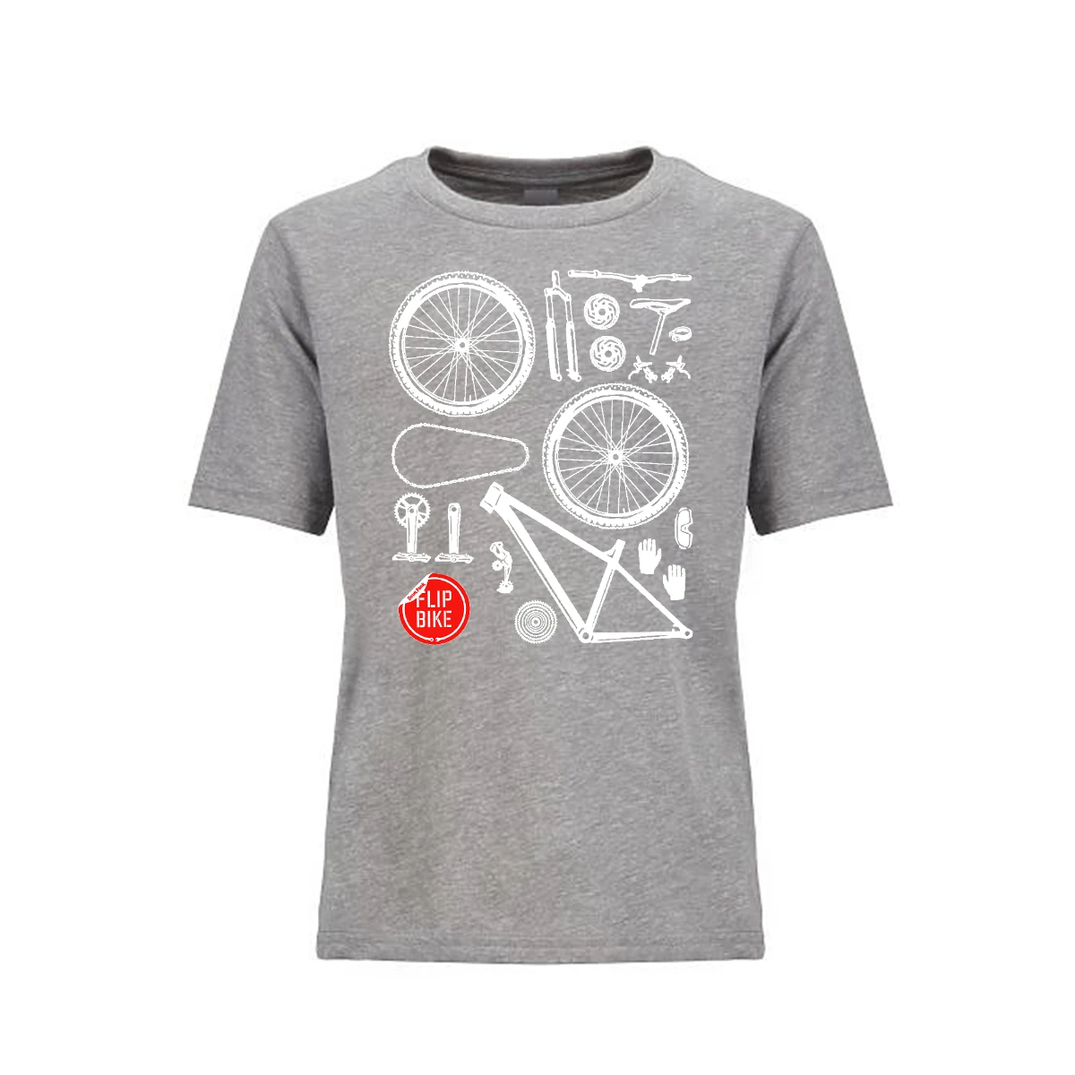 Flip Bike - Youth Shirt (Heather Grey) 1 Flip Bike - Youth Shirt (Heather Grey)