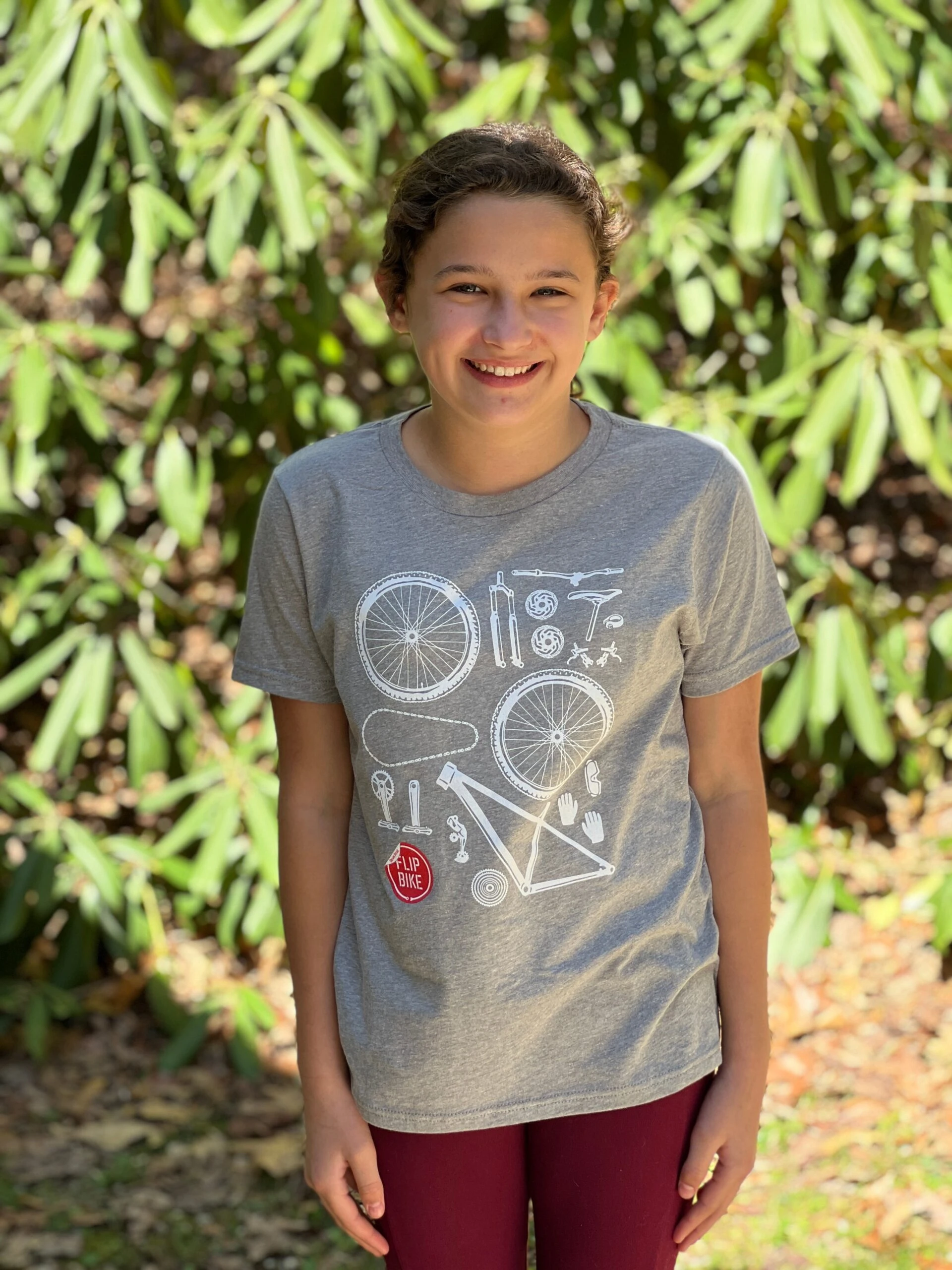 Flip Bike - Youth Shirt (Heather Grey) 2 Flip Bike - Youth Shirt (Heather Grey) - Image 2