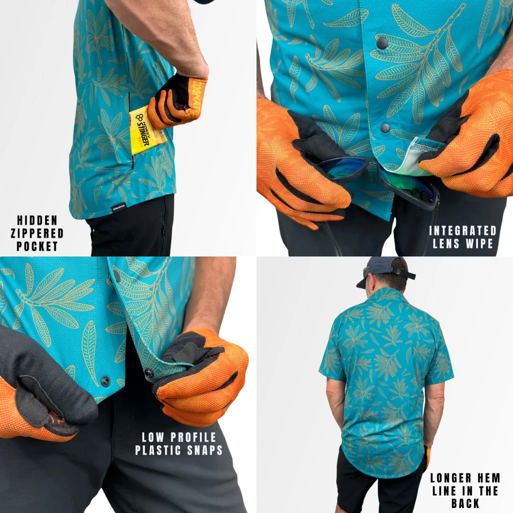 Men's Catalyst Mountain Bike Button-Down Shirt | Rhodo Teal 2 Men's Catalyst Mountain Bike Button-Down Shirt | Rhodo Teal - Image 2