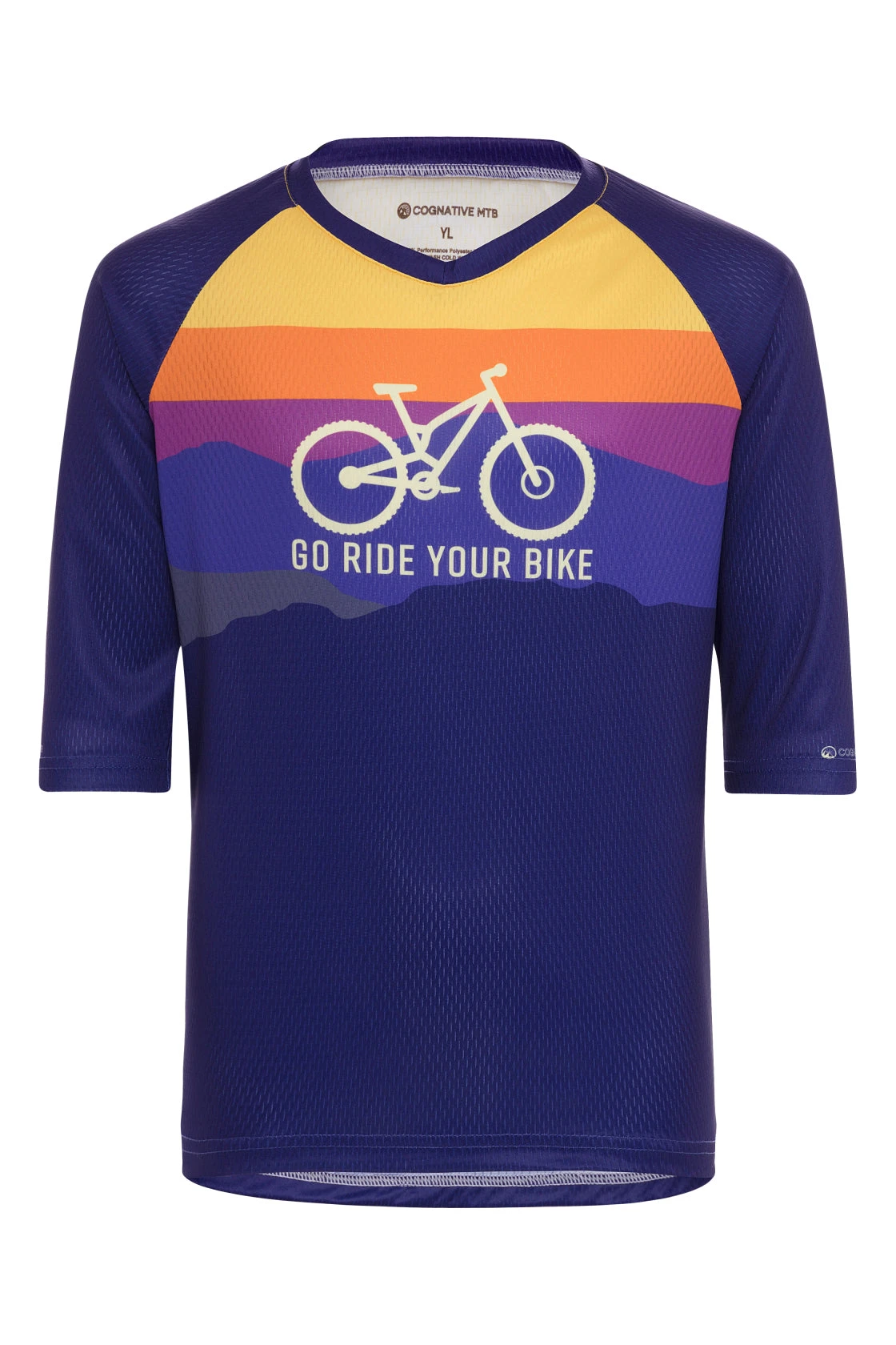 Youth Go Ride Your Bike - 3/4 Sleeve MTB Tech 2.0 Jersey 1 Youth Go Ride Your Bike - 3/4 Sleeve MTB Tech 2.0 Jersey